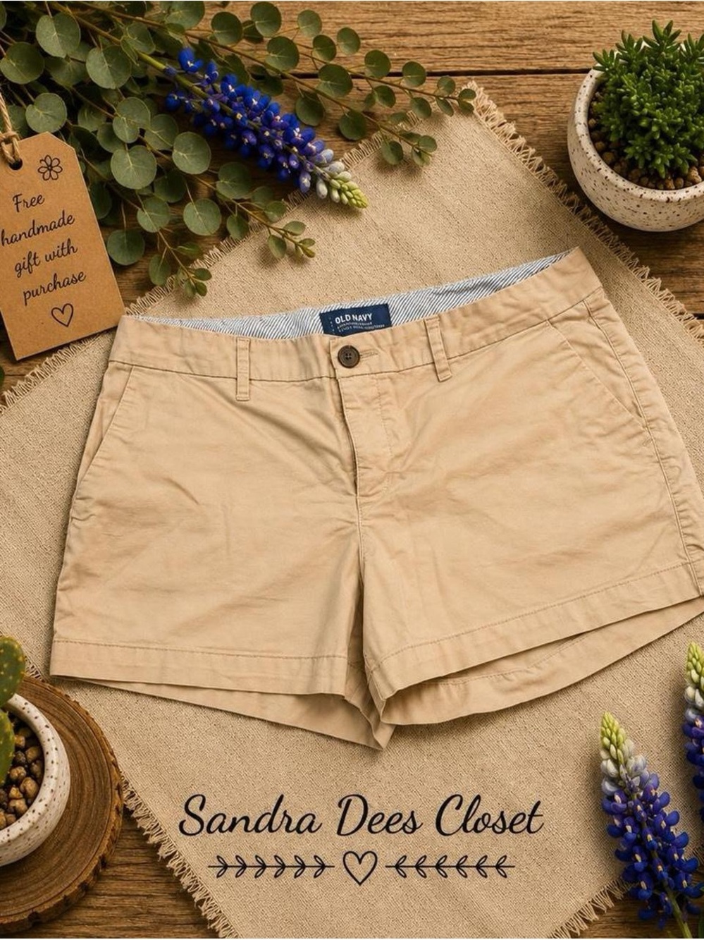 Old Navy Khaki Mid-Rise Bermuda Shorts
